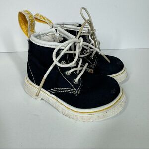 Dr Marten Kids Delaney Side Zip Boots Navy Canvas Infant Size US 5